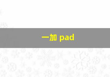 一加 pad